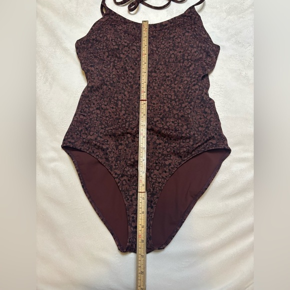 Athleta Brown Floral Print Swimsuit - Picture 3 of 4